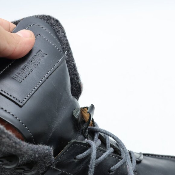 Birkenstock Timmins Men's Size EU 45 US 12 High Black Leather Boots Boiled Wool - Picture 11 of 13